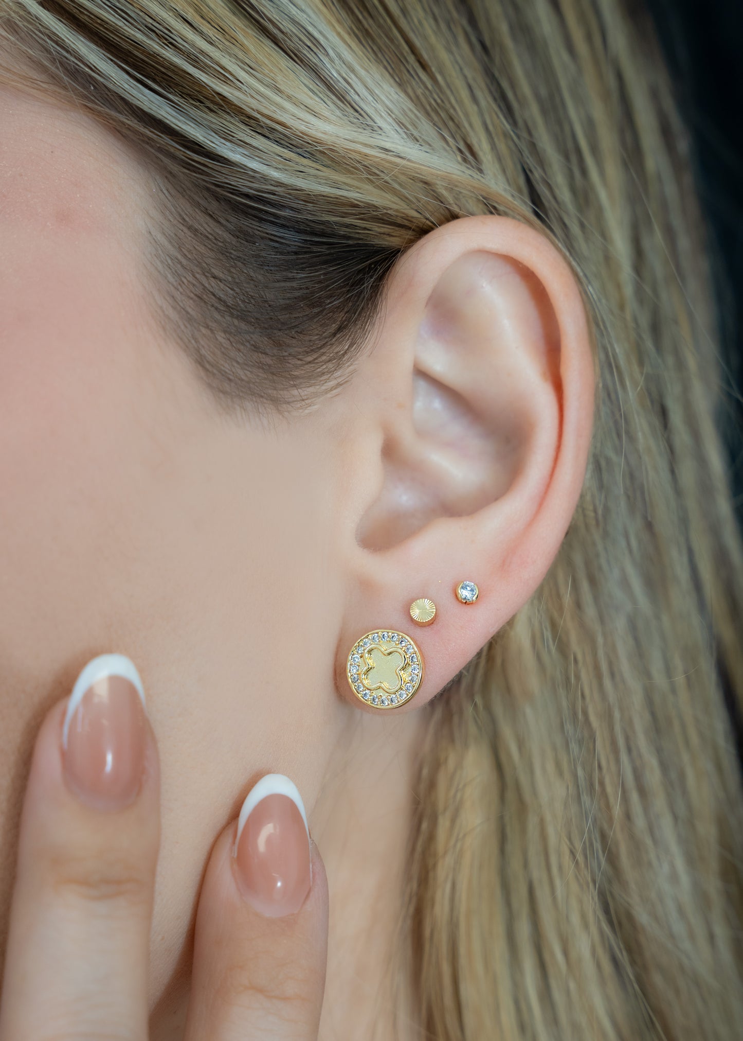 Arete Clover Redondo Circonias 1cm