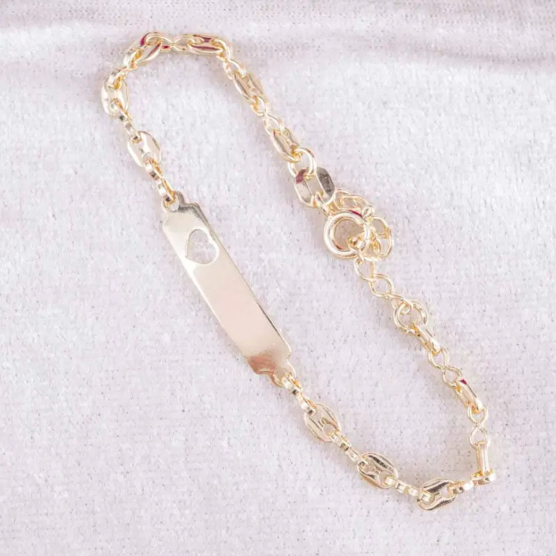 Pulsera Gucci Placa Corazón Niño 3mm - 12cm + Extensor
