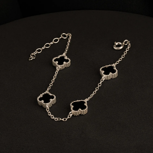 Pulsera Clover Black 4H 10mm 17cms + Extensor