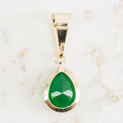 Dije Gota Esmeralda 10.5mm x 6mm
