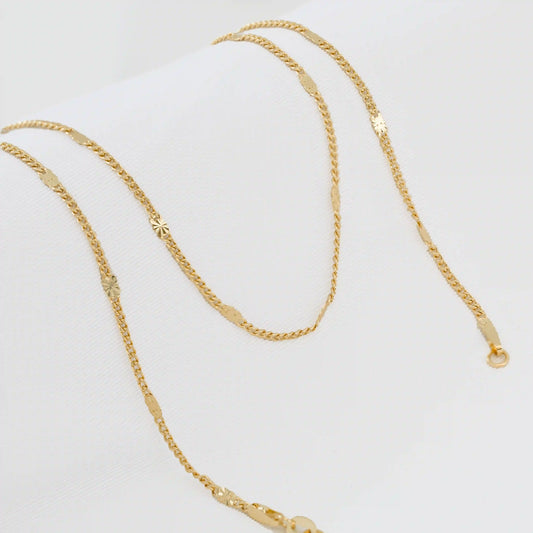 Cadena Cubana con Destellos Punteras 45cms