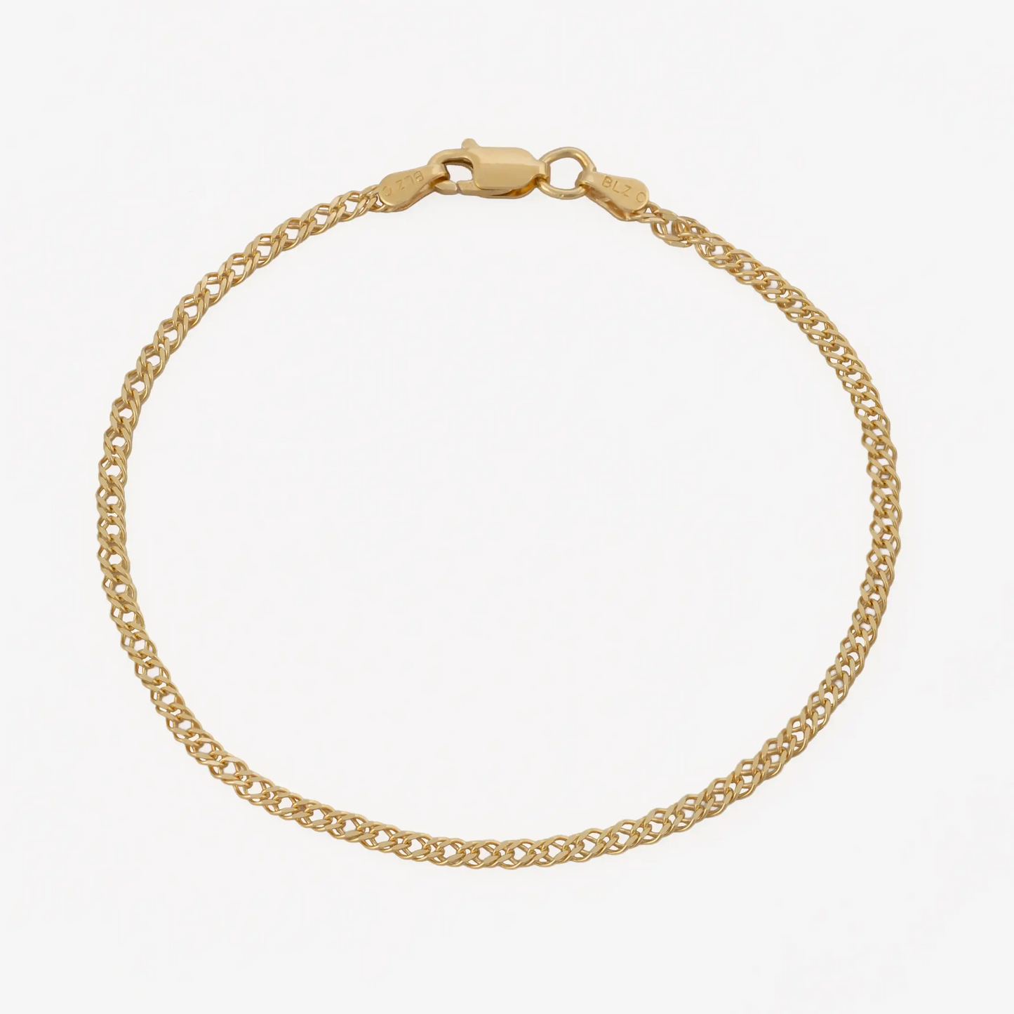 Pulsera Cubana Cruzada 2,4 mm 19.5cms (Hombre)