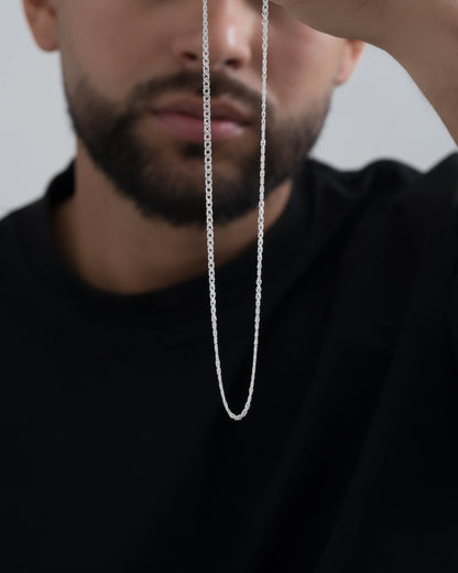Cadena Cubana Cruzada 2,4mm 65cms