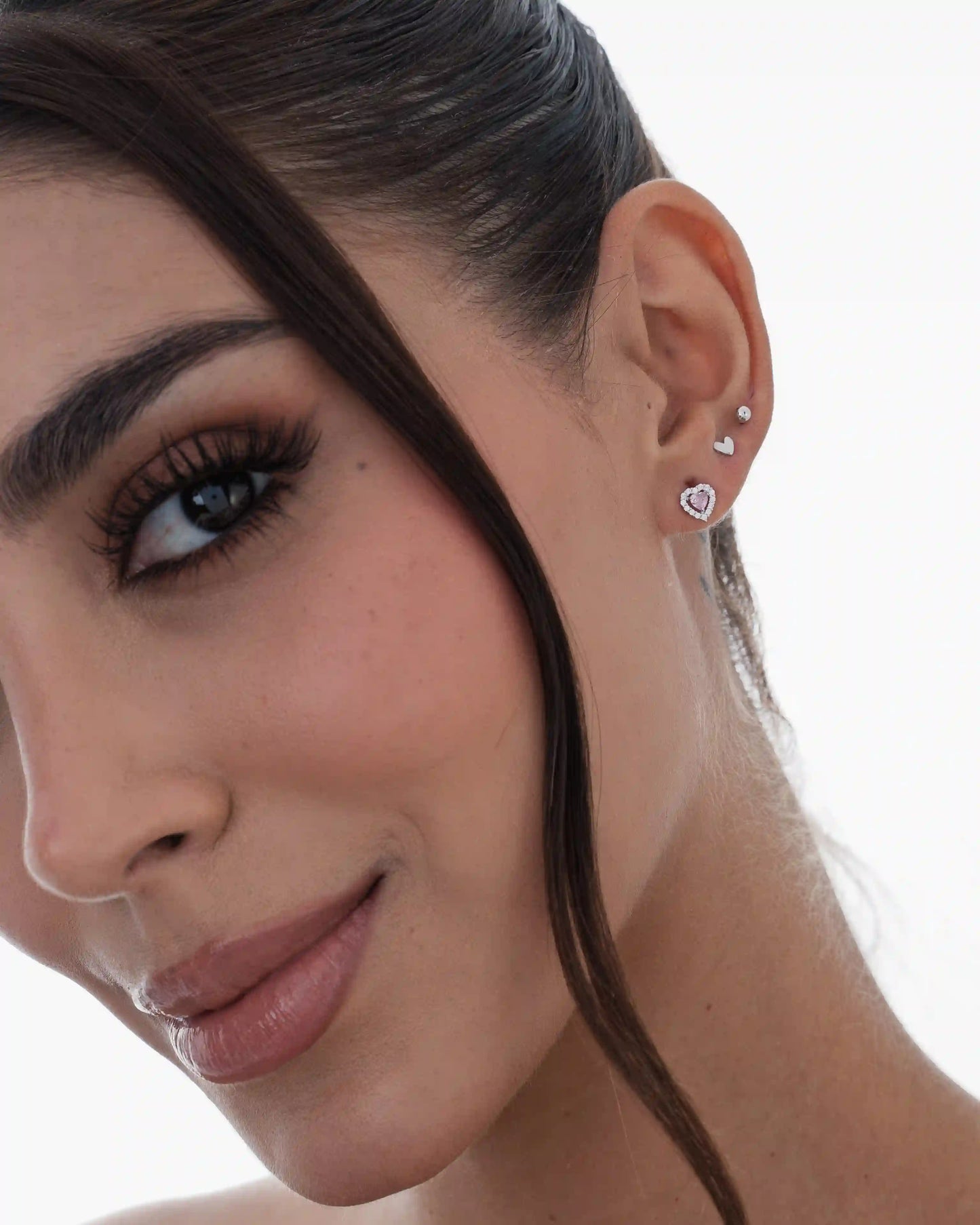 Arete Heart 6mm Rosado