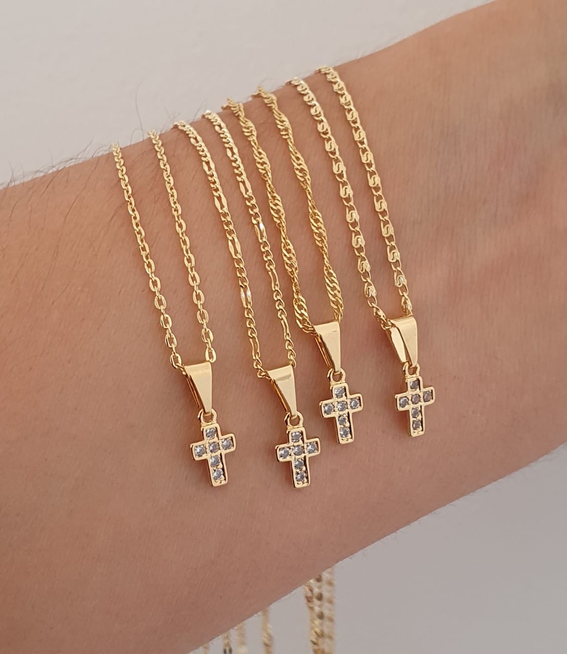 Dije Mini Cruz Con Circonias