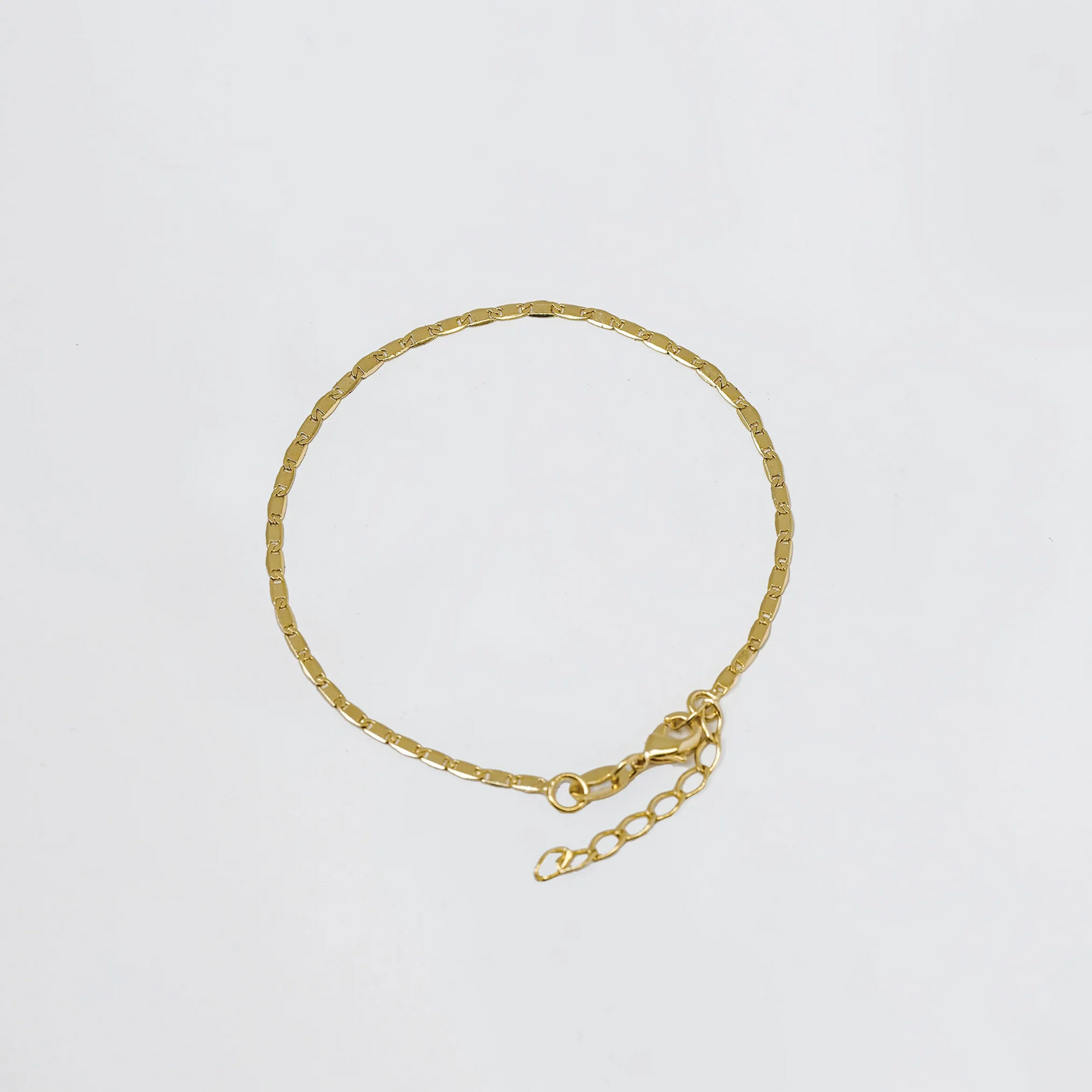 Pulsera Escalera Delgada Plana Lisa 16 Cms + Extensor