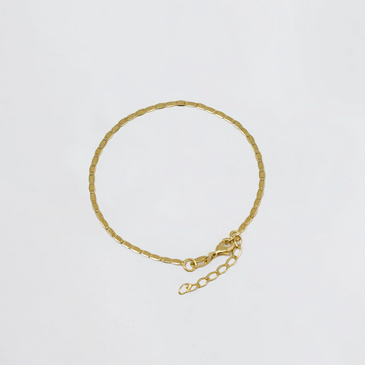 Pulsera Escalera Delgada Plana Lisa 16 Cms + Extensor