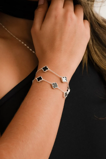 Pulsera Clover Black 4H 10mm 17cms + Extensor