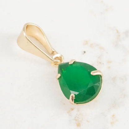 Dije Gota Esmeralda 10.5mm x 6mm