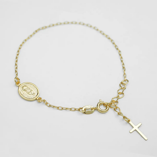 Pulsera Virgen de Guadalupe 16.5cms Extensor